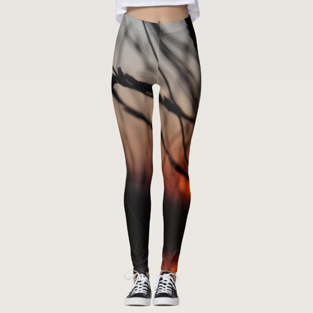 Sun Nature Sunset Photo Custom Leggings (Front)