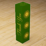 Sun of May Motif Wine Gift Box<br><div class="desc">Express your thanks with this lovely "Sun of May" radiating sun motif on a wine gift box. The text along the side as well as the text on top of the box is fully customizable and may be changed to your needs. A little history about the sun motif: The sun,...</div>