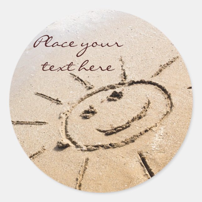 Sun On The Beach Classic Round Sticker (Front)
