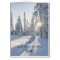 Sun on Winter Pine Trees Peace Christmas Card
