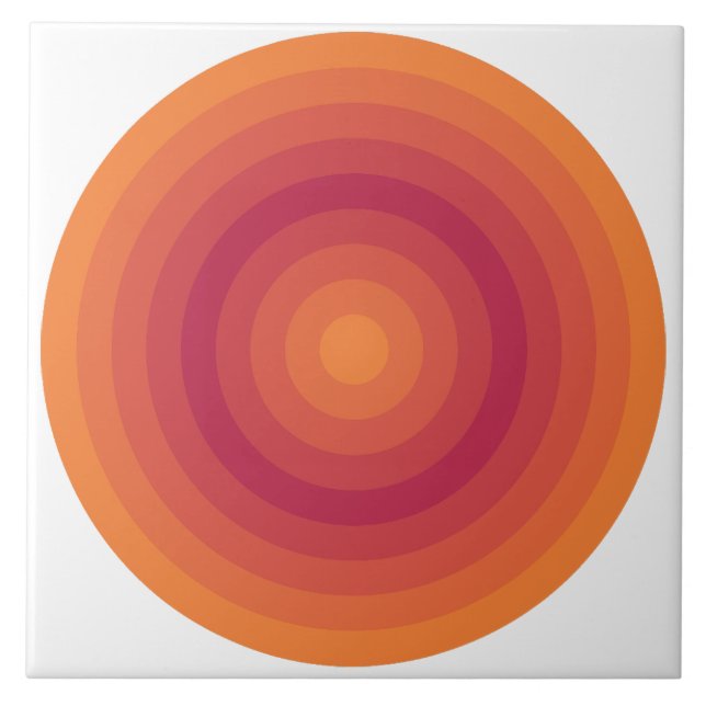 Sun Orange Viva Magenta Circles Tile (Front)