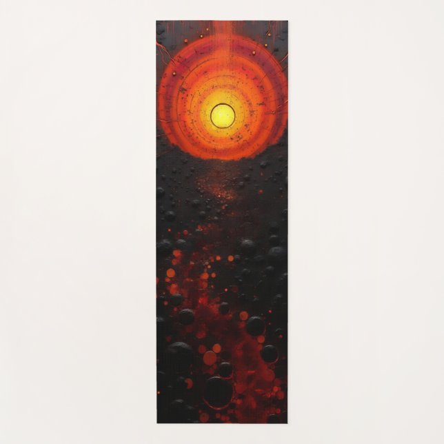 Sun over Black Rocks Yoga Mat (Front)