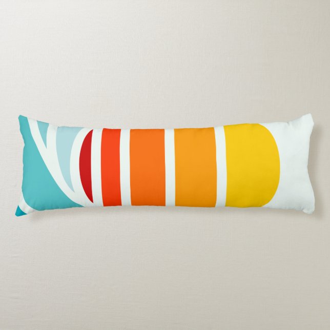 Sun Over Ocean Waves, Modern Body Pillow (Front)
