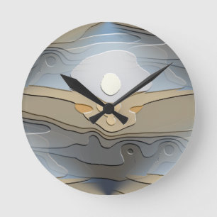 SUN OVER THE HILLS ROUND CLOCK