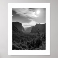 Sun over the Valley Yosemite Black and White Photo