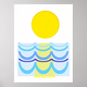 Sun Over the Water Abstract Poster