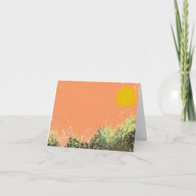 Sun 🌞 Over Trees 🌳  Thank You Card (Front)