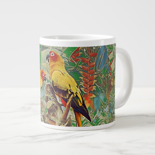Sun Parakeets Large Coffee Mug (Front Right)