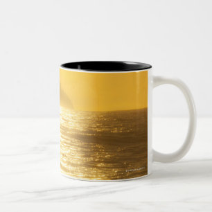 Sun path [reflections] from low evening sun over Two-Tone coffee mug