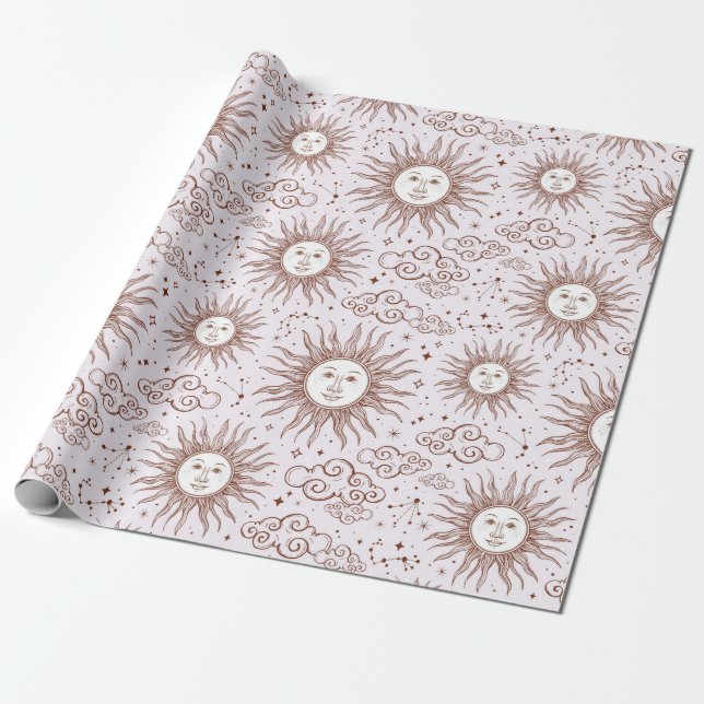 Sun Pattern Wrapping Paper (Unrolled)