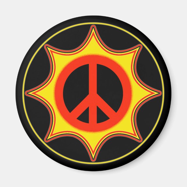 SUN PEACE SIGN MAGNET (Front)