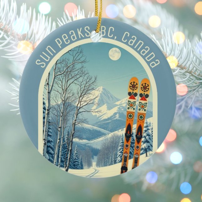 Sun Peaks BC Canada ski souvenir  Ceramic Ornament (Creator Uploaded)