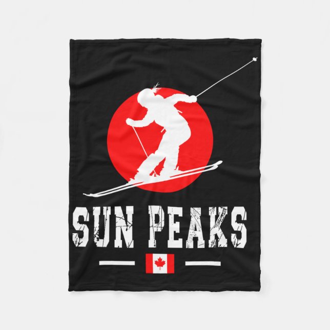 Sun Peaks Canada Ski Resort Rocky Mountains Canadi Fleece Blanket (Front)