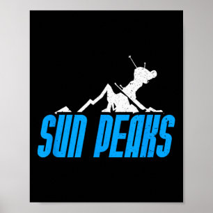 Sun Peaks Canada Skiing Snowboarding Resort Distre Poster