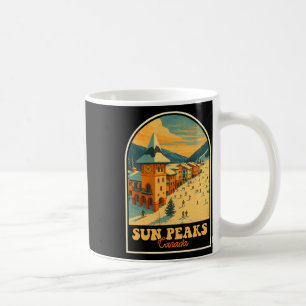 Sun Peaks Canada Vintage Design Retro Ski Village Coffee Mug