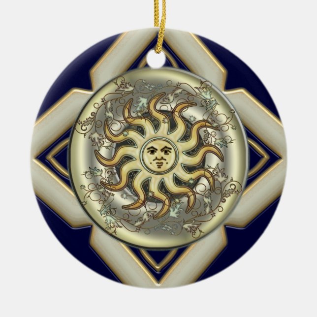 Sun Personalized Round Ornament (Front)