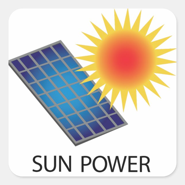Sun Power Square Sticker (Front)