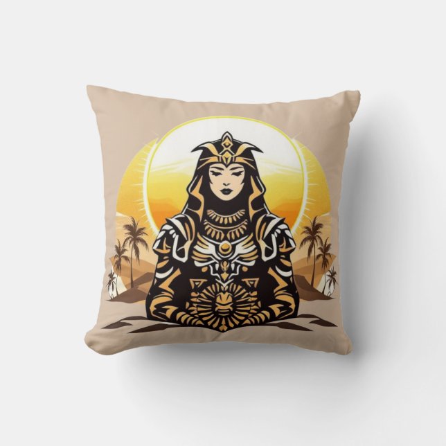 Sun Priestess Throw Pillow (Front)