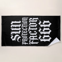 Sun Protection Factor 666 Gothic Typography Design