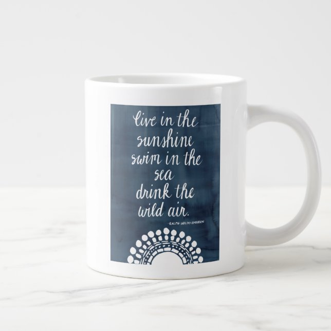 Sun Quote I Large Coffee Mug (Right)