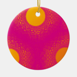 Sun radiates purple lights ceramic ornament