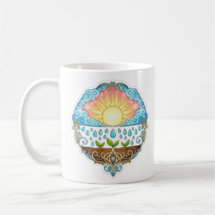 Sun Rain Growth Nature Symbol Illustration design Coffee Mug