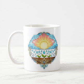 Sun Rain Growth Nature Symbol Illustration design  Coffee Mug