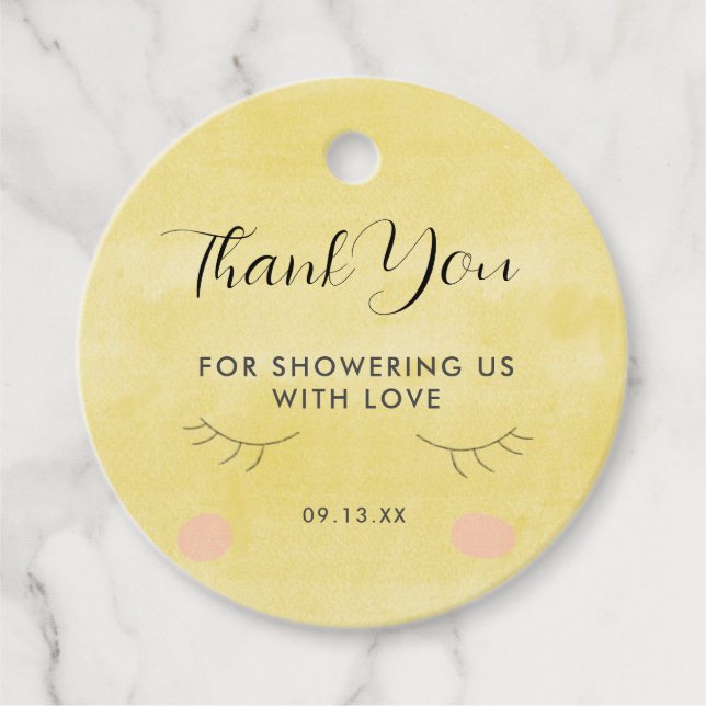 Sun Rainbow Baby Shower  Favour Tags (Front)