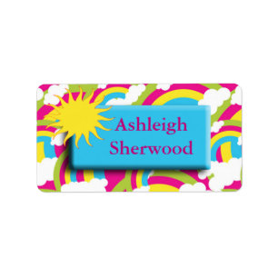 Sun Rainbow Name Label