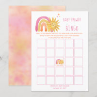 Sun | Rainbow Sunshine Baby Shower Bingo