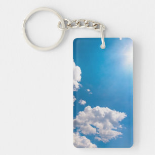 Sun Ray Burst From Behind A Cloud Keychain