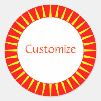 Sun Ray Template - 2 Classic Round Sticker
