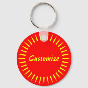 Sun Ray Template - 2 (red) Keychain