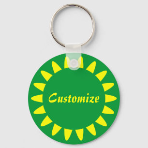 Sun Ray Template - 3 - All Green Keychain