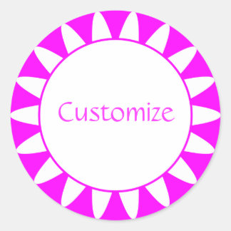 Sun Ray Template - 3 - Magenta Classic Round Sticker