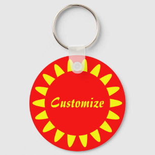 Sun Ray Template - 3 (red) Keychain
