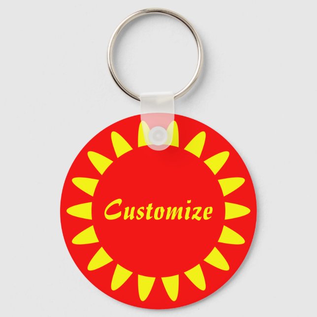 Sun Ray Template - 3 (red) Keychain (Front)