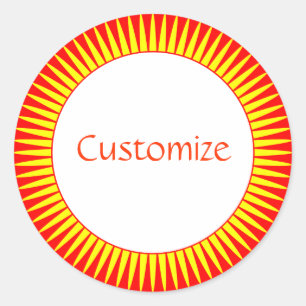 Sun Ray Template Classic Round Sticker