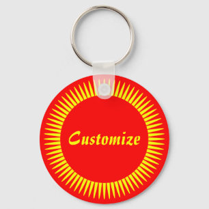 Sun Ray Template (red) Keychain