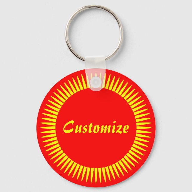 Sun Ray Template (red) Keychain (Front)