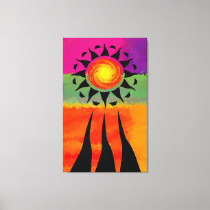 Sun Rays and Elements Canvas Print