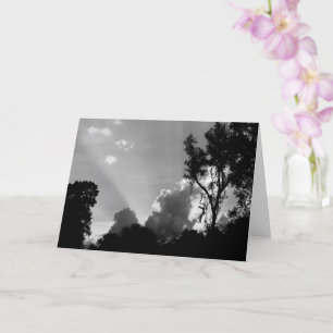 Sun Rays at Sunset B&W "Happy Birthday!" Card