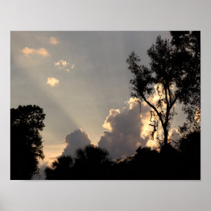 Sun Rays at Sunset - Sky photo Poster
