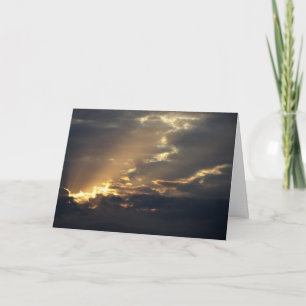 Sun Rays Breaking Through Clouds Background  Card
