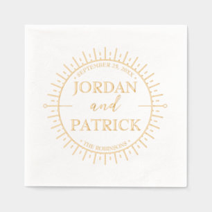 Sun Rays Celestial Personalized Wedding Napkins
