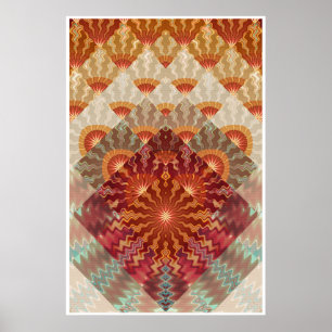 Sun Rays Fractal Design Poster