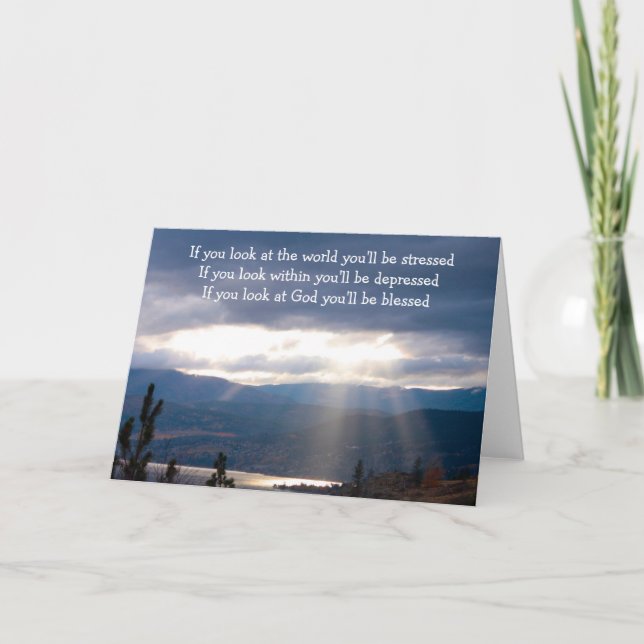  Sun Rays Lakeshore Storm Clouds Look at God Card (Front)