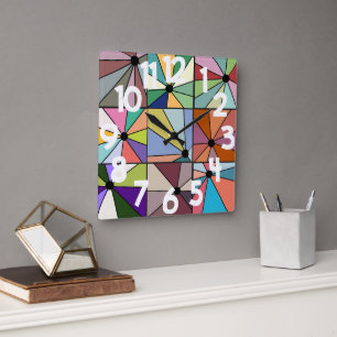 Sun Rays Square Wall Clock