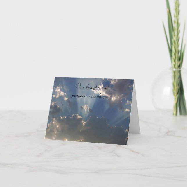 Sun Rays Through Clouds Sympathy Greeting Card (Front)