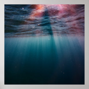 sun rays under water poster